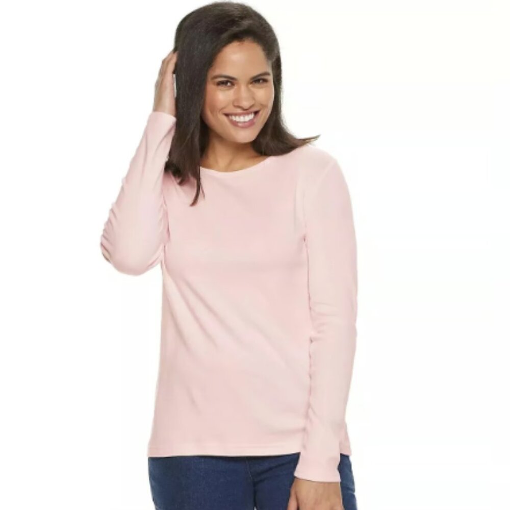 Women's Croft & Barrow® Essential Long-Sleeve Crewneck Tee/XXL